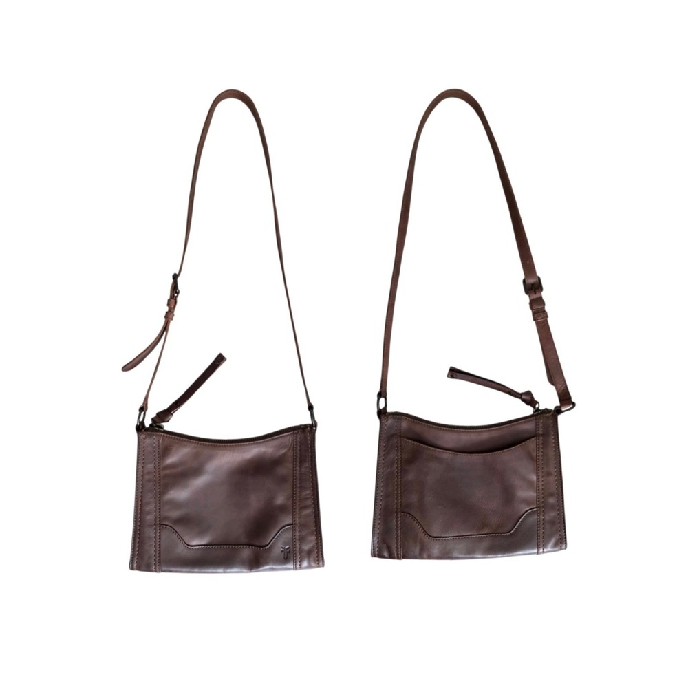 Frye Melissa Zip Crossbody Leather Bag Brown 9×11 Top Zip Boho Festival Western